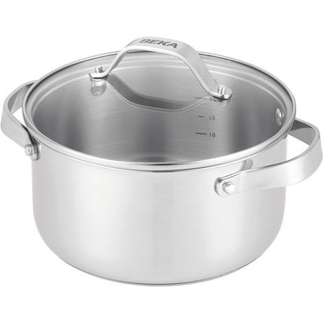 Pentola in acciaio inox da 24 cm con coperchio in vetro - 101034 - Beka (1/2)