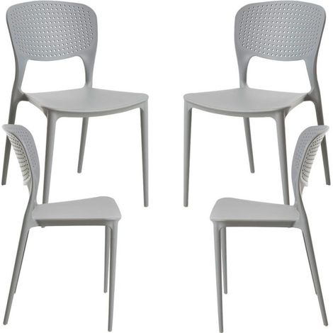 Packs Sillas Jardín - Pack 4 Sillas Fresk - Gris claro (1/5)