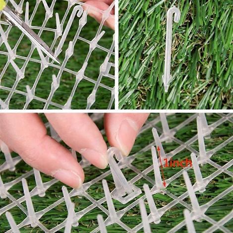Tapis anti-excréments de chat et de chien pour jardin, bordures épineuses, répulsif et dissuasif pour plantes et fleurs - Blanc (1/5)
