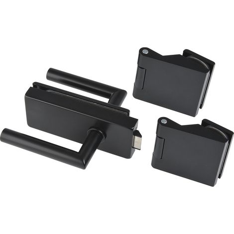 Beschlagsgarnitur Classic, unversperrbar, Aluminium schwarz RAL 9005
