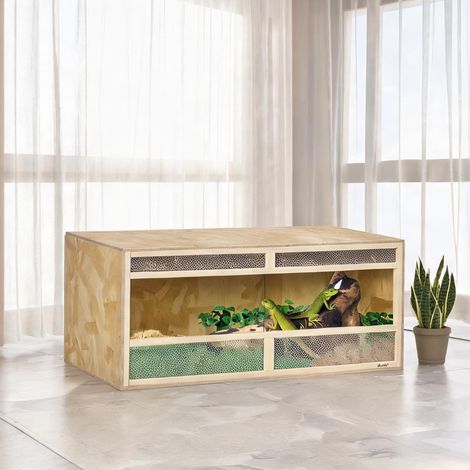 Terrarium bois naturel en panneaux de particules 120 x 50 x 50 cm (1/5)