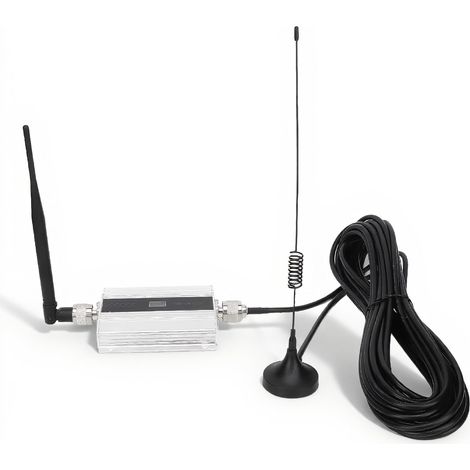 Booster de Téléphone Portable pour la Maison, Répéteur de Téléphone Portable 4G avec Antenne, Intensificateur de Signal de Smartphone Double Fréquence (Prise UE)