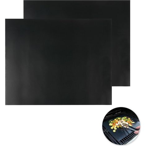 Ensemble de tapis de cuisson pour barbecue en deux pièces, 40x33cm, adapté aux fours et aux grils, tapis de cuisson antiadhésif réutilisable, résistant à la chaleur