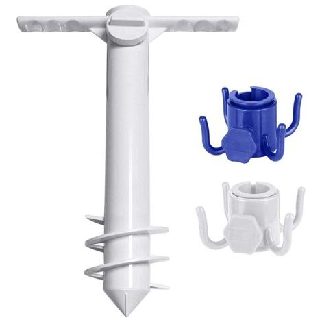 Support Parasol de Plage de Taille Universelle - Porte Parasol à Visser dans le Sol - Résiste aux Vents Puissants