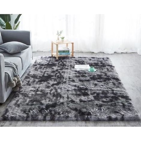 Antirutsch-Florteppich fürs Schlafzimmer, 120x160 cm - Schwarz
