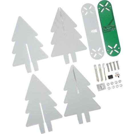 Elektronischer Weihnachtsbaum-Bausatz mit LED-Farbverlaufslichtern, 3D-Elektronik-Bausatz zum Üben des Lötens (grün) (1/5)