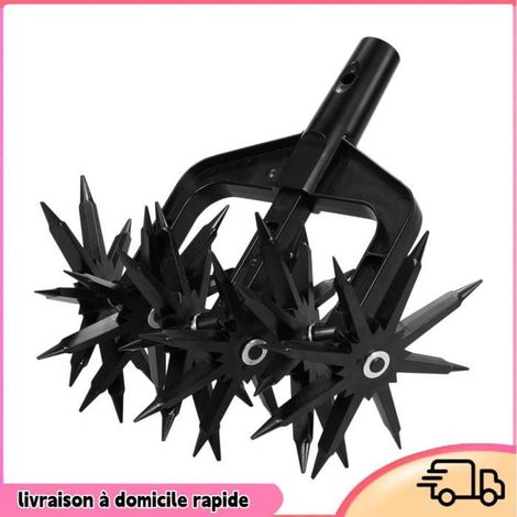 Cultivateur rotatif - DILWE - 2-en-1 - Roue centrale amovible - Dents longues pointues - PA+GF/ABS anti-corrosion (1/4)