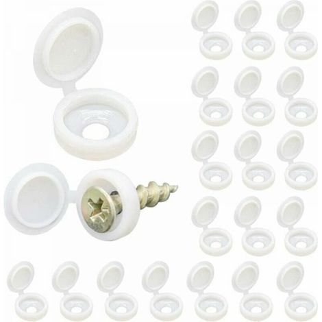 Couvercle à Vis, 100 Bouchons à Vis en Plastique, Couvercle de Protection à Vis pour la Maison, les Meubles, Cache Vis pour les Murs(Blanc) (1/4)