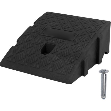 Rampe de bordure d'allée 13 cm de hauteur, portable, légère, conception de boucle, trottoir texturé antidérapant pour voitures, chariots, motos, vélos, noir