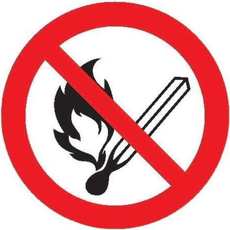 SafetyMarking Verbotsschild Folie D200 mm Feuer,offenes Licht und Rauchen verboten (1/3)