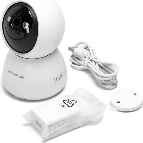 Aigostar Caméra intelligente WiFi type dome pour intérieur, surveillance 360°, vigilance pour bébé (1/4)