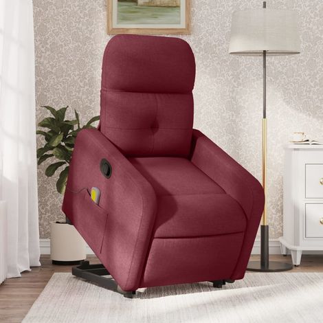 Fauteuil inclinable de massage-Chaise de relaxation-Fauteuil Relax Rouge bordeaux Tissu 955045 (1/5)