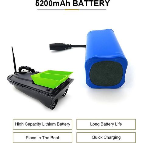 7,4V 5200mAh LiPo-Akku für Flytec 2011-5 1,5kg Traglast-Fernbedienungs-Angelfutterboot
