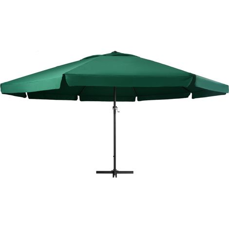 Parasol d'extérieur, Parasol pour Balcon Jardin Plage Terrasse, avec mât en aluminium 600 cm Vert OIB8574E (1/3)