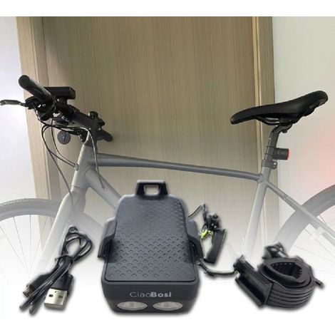 Trade Shop - Front-Taschenlampe für Fahrradfahrrad mit eingebauter IPX6 T-9293 Bell - (1/3)