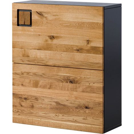 Schuhschrank Wildeiche 75x31x90 natur lackiert / geölt KITZBÜHEL 137 (1/4)