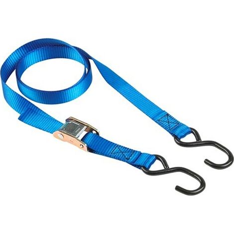 Master Lock 4368EURDAT Sangle d'Arrimage avec Crochets et Cliquet, Bleu, 2m x 25mm Sangle, Pack de 2