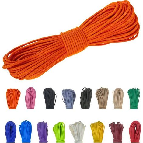 4mm Polyester Paracord,Corde de Parachute résistante à la déchirure pour la Survie 100%Polyester avec 7Fils,Couleurs Unies (1/3)