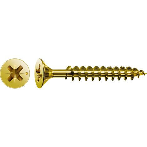 SPAX Universalschraube, 3 x 45 mm, 1000 Stück, Vollgewinde, Senkkopf, Kreuzschlitz Z1, S-Spitze, YELLOX - 1081020300455 (1/5)