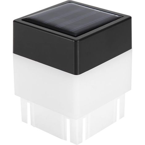 Lámpara LED cuadrada de luz blanca cálida alimentada por energía solar para la decoración de vallas de jardín exteriores. (1/5)