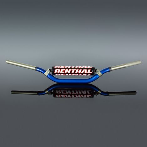 Manillar Renthal Twinwall 922 de 28,6 mm de aluminio azul con esponja RC High para motocross (1/4)