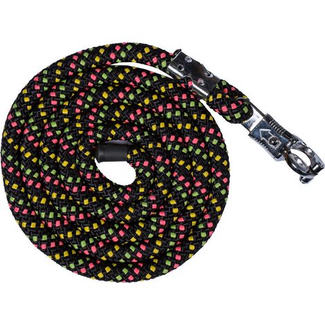 180cm, nero: Longhina in nylon con moschettone antipanico modello NeonFlash