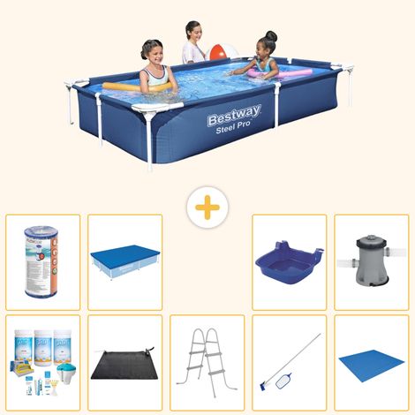 Bestway Bestway Steel Pro Rectangulaire - 221x150x43 cm - 10-pièces S21517 (1/4)