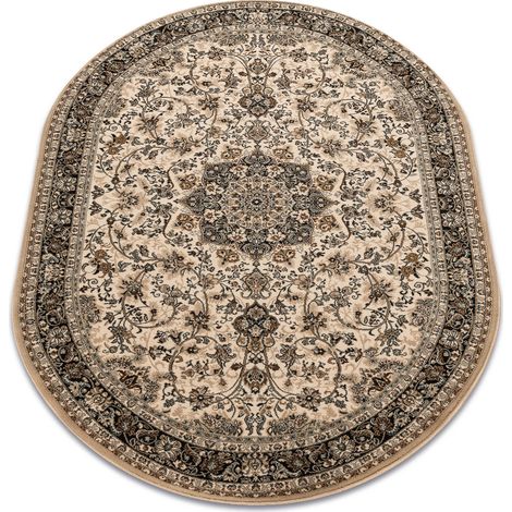 Wollteppich POLONIA Oval KORDOBA Sepia 2 brown 170x235 cm