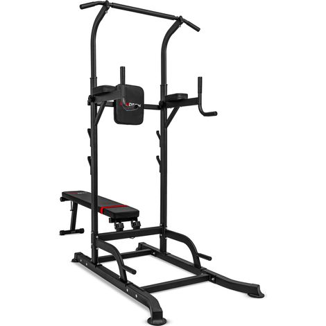 Stazione Fitness Multifunzione Power Tower chin-up dip station dotata di barra regolabile panca per trazioni,flessioni e addominali