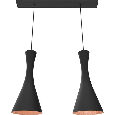 JAQUELINE SUSPENSION LINEAIRE NOIR FEUILLE (1/2)