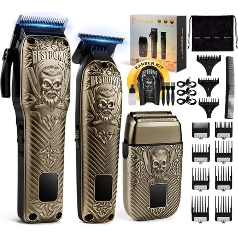 Tondeuse Cheveux Hommes, Tondeuse Barbe Homme, Rasoir Electriques avec écran LED, Rechargeable Tondeuse Finition Precision Kit avec Peigne de Guidage (1/5)