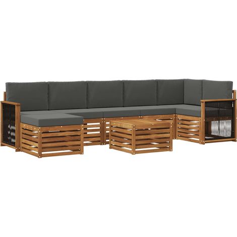Outdoor Sofa Set with Cushion 7 pcs Natural and Anthracite vidaXL (1/5)