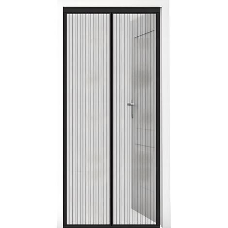 Moustiquaire - Rideau de porte - Moustiquaire magnétique - Sans perçage - Rideaux en maille douce - Polyester - Noir (1/5)