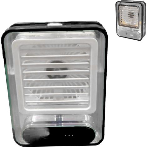 Ventilateur brumisateur de bureau à 3 vitesses, rechargeable par USB, silencieux, avec veilleuse intégrée, idéal pour la chambre, le bureau et les voyages (noir). (1/5)