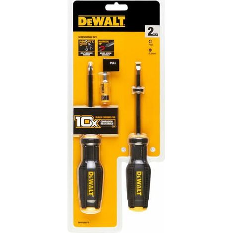 DeWalt DWHT0-62057 FullFit Schraubendreher-Set, 2 Stück, hauptsächlich für Schraubanwendungen, enthält PH2 und 6 mm, ergonomisches und langlebiges Design.