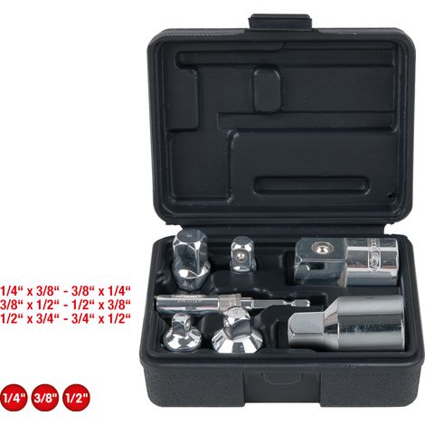KS Tools 1/4"+3/8"+1/2"+3/4" CHROMEplus Vergrößerungs- und Reduzieradapter-Satz, 7-tlg.