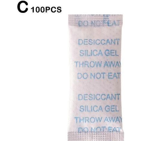 100 sachets (C) Déshydratant 0,5 g pour armoire, agent anti-humidité, absorbeur d'oxygène, déshydratant pour placard à chaussures, petit emballage (1/4)