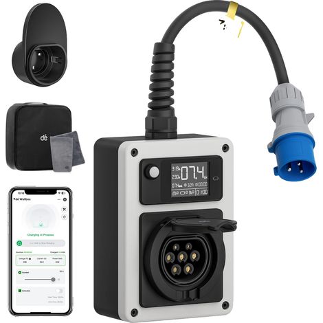 Wallbox EV, 7,4 kW de puissance, design portable (1/2)
