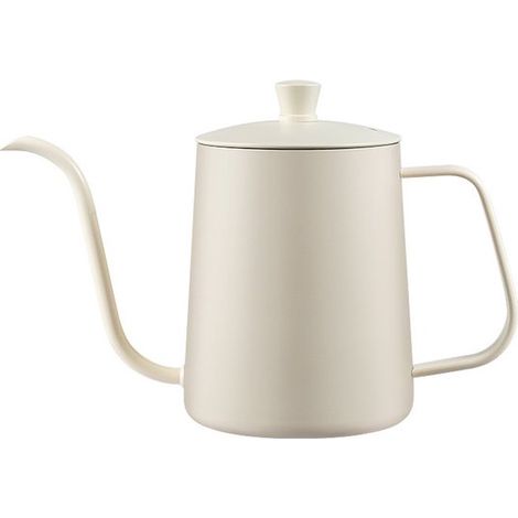 Wasserkocher mit Schwanenhals und Deckel Edelstahl-Kaffeekanne mit langem schmalem Ausguss Wasserkocher mit Filter Filterkaffeekanne 600 ml mit (1/5)