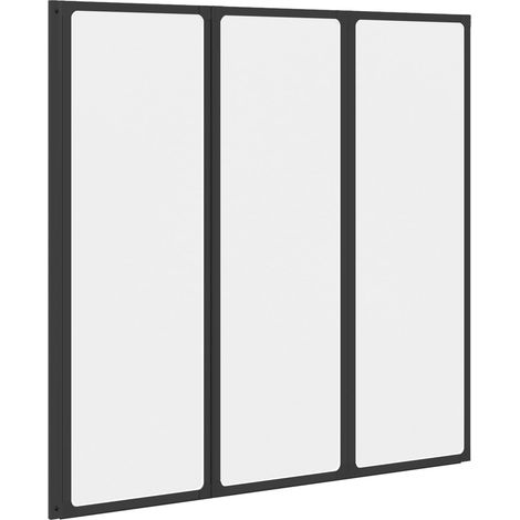 Mampara de ducha Negro 120 x 2 x 117 cm Aluminio y PP vidaXL