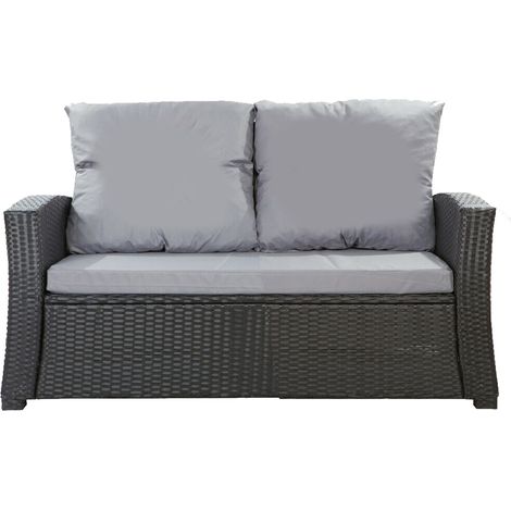 Setgarden – Coussins d'extérieur en résine tressée 112x50x7 cm – Lot de 2 coussins de canapé – Polyester enduit téflon – Confort optimal pour mobilier de jardin