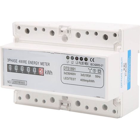 DTS1891 3-Phasen-4-Leiter-7P-DIN-Schienen-Stromzähler, Energiezähler, elektronischer kWh-Zähler (1/5)