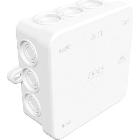 Boîte de dérivation OBO Bettermann 2000180 (L x l x H) 85 x 85 x 40 mm blanc pur (RAL 9010) IP55 1 pc(s) (1/2)