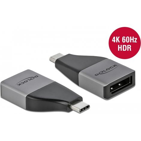 Delock Adaptador USB Type-C â¢ a DisplayPort (DP Alt Mode) 4K 60 Hz â diseÃ±o compacto