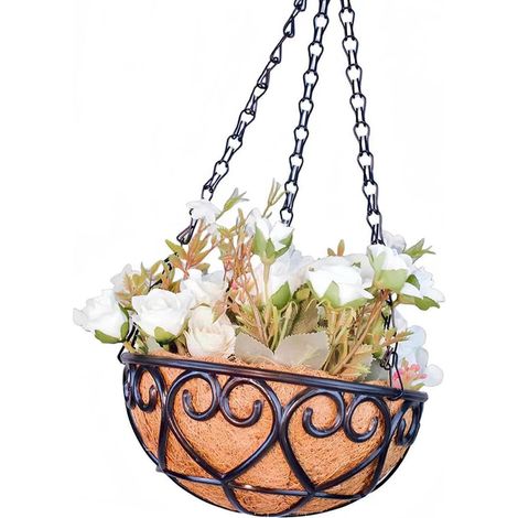 PANGBOER Panier suspendu en osier pour jardin, l'intérieur et l'extérieur, décoration de maison (1/5)