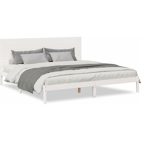 Maison Exclusive - Giroletto Extra Lungo senza Materasso Bianco 200x210cm Massello