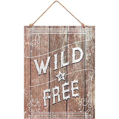 Décoration murale Wild and Free à suspendre citation