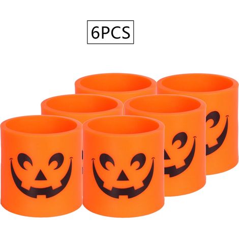 Bougie Votive Sans Flamme - LED À Effet Flamme Vacillante - Jaune Chaud - 2,95 Pouces - Pour Décoration Halloween Maison Fête - 6 Pièces