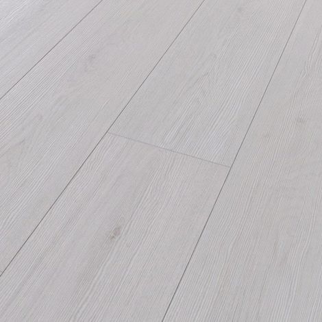Parquet stratifié chêne blanc 1380 x 193 x 8 mm – Revêtement AC4 pour usage intensif – Compatible chauffage au sol – Système de clic 5G - D3201