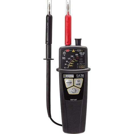 Chauvin Arnoux – Testeur et détecteur de tension AC / DC avec LED – Vérification automatique – Contrôle de phase unipolaire et bipolaire – C.A 762